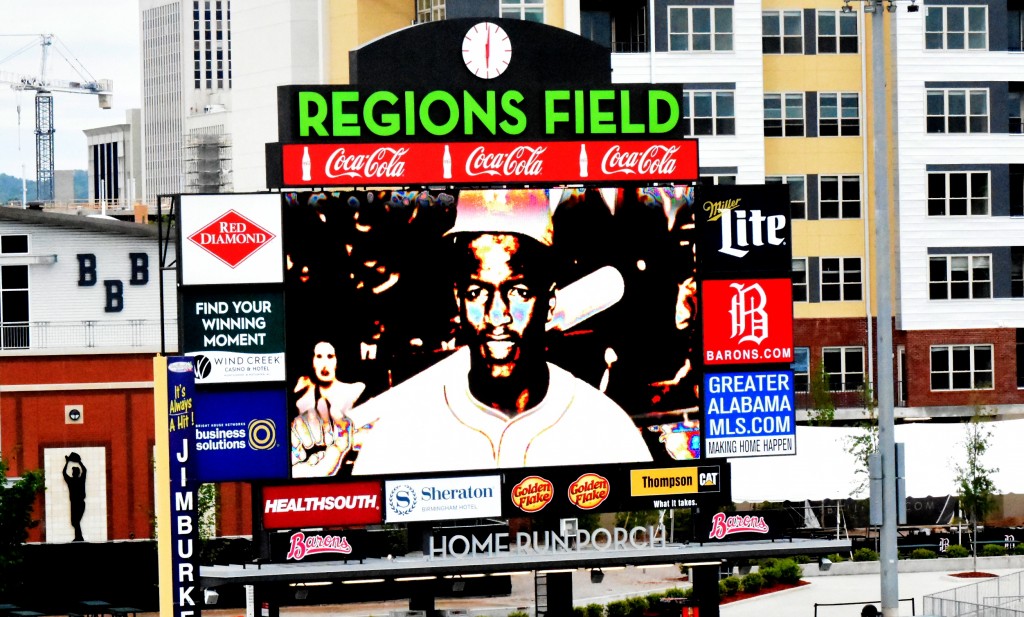 Fans were treated to the PBS documentary "Jackie Robinson" before the game. (Solomon Crenshaw Jr. photo).