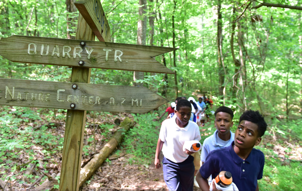Growing Kings recently took a group of 5th grade boys from Husdon Elementary School in Birmingham to Ruffler Mountian Nature Center to experience the outdoors. (Frank Couch/The Birmingham Times)