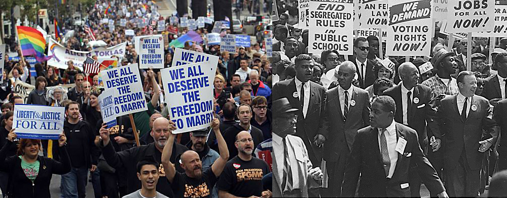 Some believe the gay rights and civil rights movements are comparable.