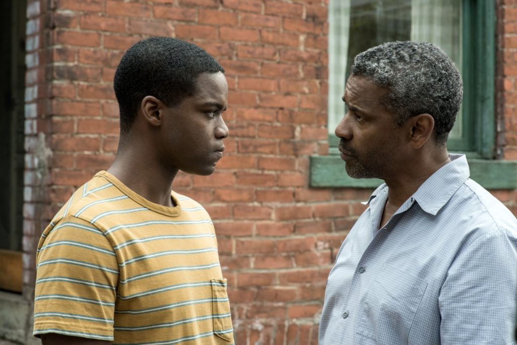 (From left) Jovan Adepo and Denzel Washington in "Fences." (David Lee/Paramount Pictures)