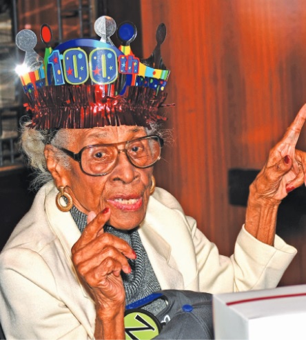 Mason City’s Lucille Knox celebrated her 100th birthday with family and friends Jan. 14, at Grille 29 near Colonial Brookwood Village shopping center. (Solomon Crenshaw, Jr., special to The Times)