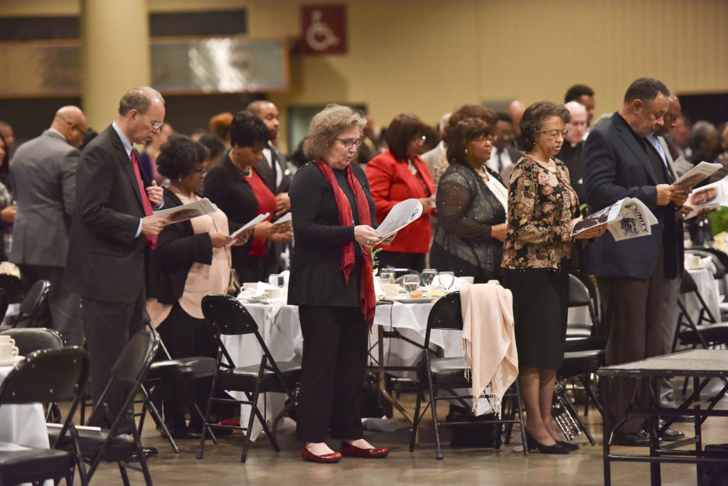 Members of the audience recite the Birmingham Pledge. The Dr. Martin Luther King, Jr. Unity Breakfast held at the Birmingham-Jefferson Civic Complex in Birmingham Alabama Monday January 15, 2017. (Frank Couch / The Birmingham Times)