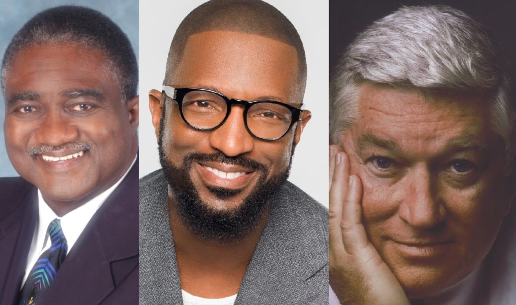(From left) George Curry, Rickey Smiley, Don Logan. They will be honored for their achievements during the Foundation for Progress in Journalism's Second Annual Medal of Honor Awards Reception at the Birmingham-Jefferson Convention Complex Concert Hall.