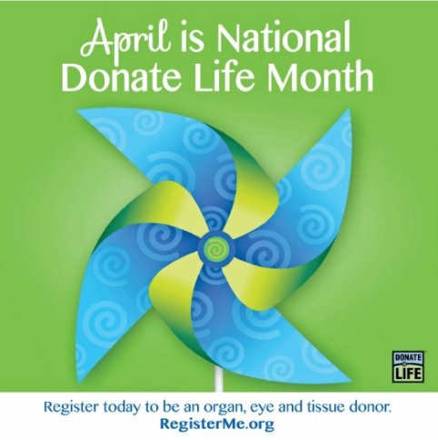 The 2017 National Donate Life Month (NDLM) art uses pinwheels to tell the donation story. 