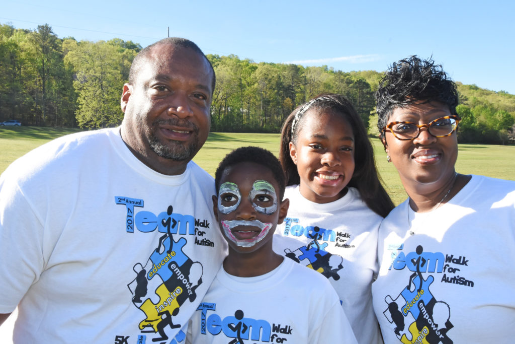 Jarrod Sims, left, and his wife Arlecia, right, founded the nonprofit Jory’s Journey. Also pictured are their youngest son, Jory, 9, and their daughter, Journey, 15. (Solomon Crenshaw Jr., for The Birmingham Times)