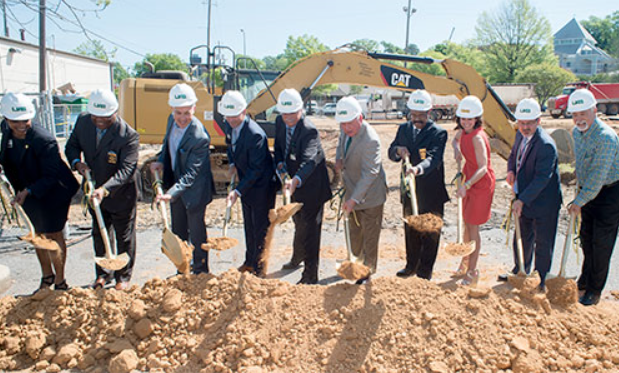 UAB President Ray Watts, UAB Police Chief Anthony Purcell and other officials break ground on the new, $8.2 million UAB Police Department Headquarters. (Provided photo)