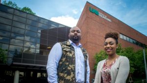 Jervaughn Hunter and Nikea McMullen, both seniors majoring in biomedical engineering at UAB, will present their research at the 2017 Spring Expo on April 13. (UAB photo)