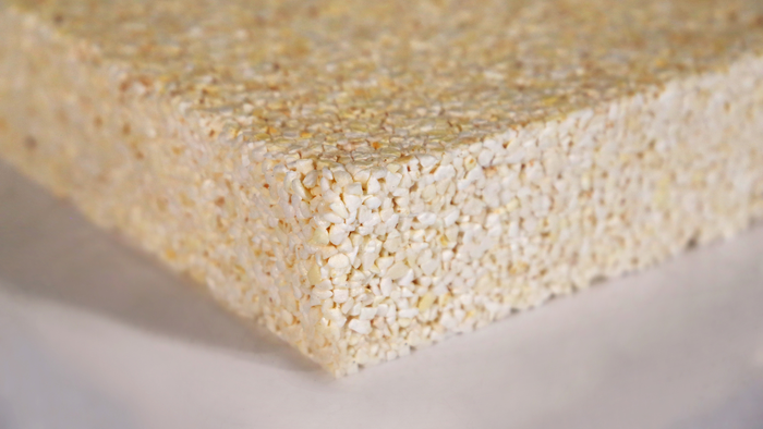 A new insulating material made from sustainable popcorn was developed at the University of Göttingen and may replace polystyrene in a number of applications. (University of Göttingen)