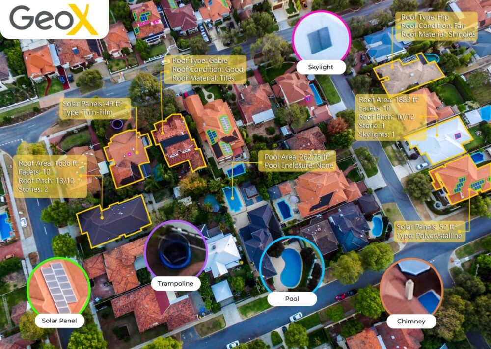 GeoX AI-assisted mapping provides granular details about properties for insurance, management and planning purposes. Photo courtesy of GeoX