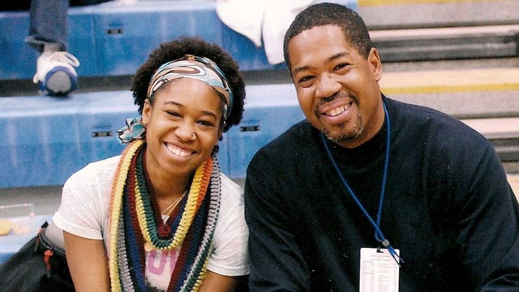 Ashley Bembry-Kaintuck (left) and her sports-journalist father Jerry Bembry (right), who encouraged her to study film. The duo worked together on the basketball documentary “On & Coppin.” (Jerry Bembry/Zenger) 