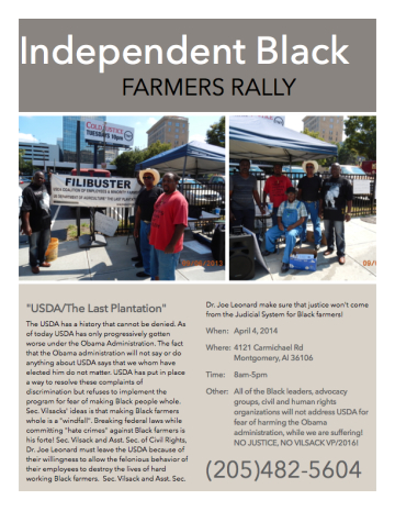 Black Farmers Montgomery Rally Flyer