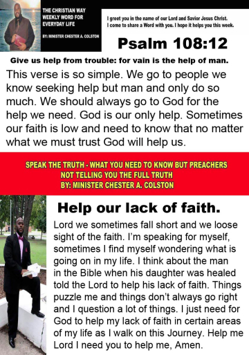christianway and speak the truth help out lack of faith