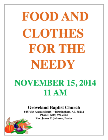 food and clothes for the needy