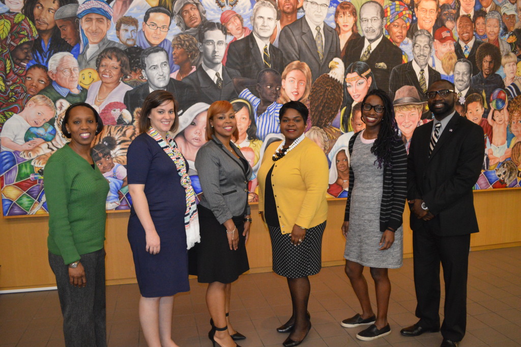 Some Birmingham Public Library Young Professionals. From left: Fatima Carter, Joelle Limbaugh, Sabrina Mays, Kristy Stewart, Dionne Clark, and James A. Sullivan.