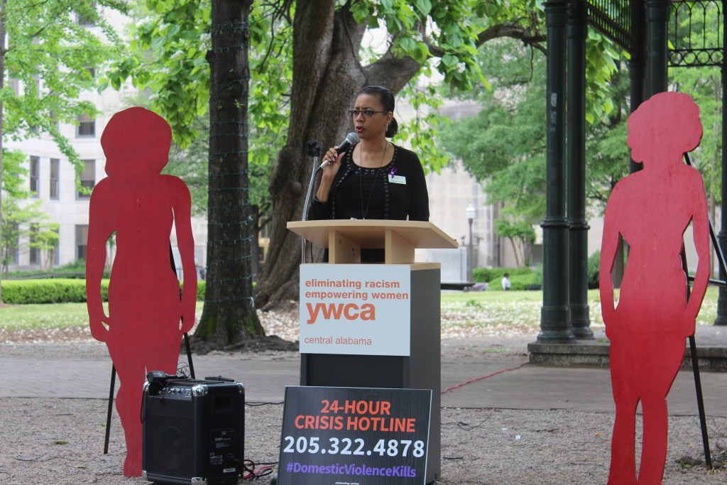 YWCA CEO Yolanda Sullivan expresses her frustration and anger with the domestic violence-related killings that have happened in Birmingham throughout the year. (Ariel Worthy/Birmingham Times)