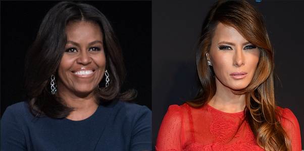 Michelle Obama (left) and Melania Trump (right).