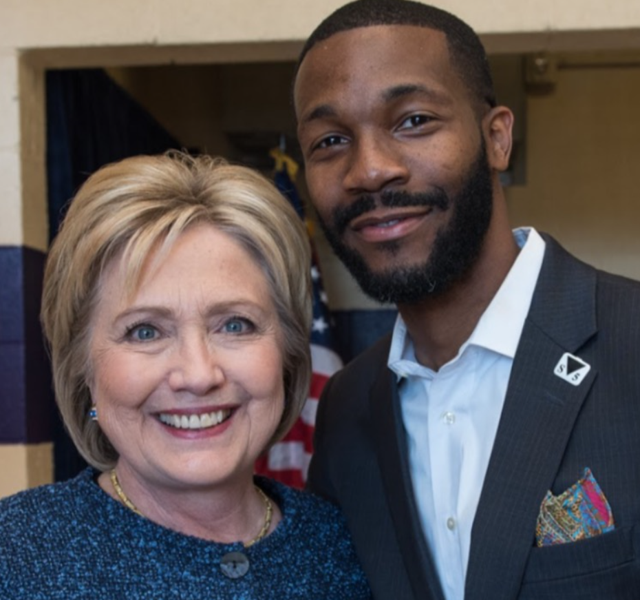 Hillary Clinton is seen with Randall Woodfin, the Alabama State Director for 'Hillary for America.' (PROVIDED PHOTO)