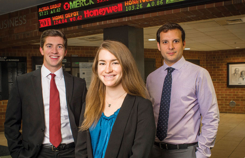 Recent members of the Green and Gold Fund include chief economist Matthew Bush and portfolio managers Margot Beerman and Daniel Sanabria. (Steve Wood, UAB Photo)