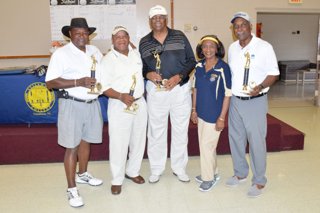 Stillman Golf Tournament participants and award presenters from left are: Jordan Frazier, Frankie Baggett, Simpson Berry, Gloria Dennard and Alvin Washington. (Provided photo)