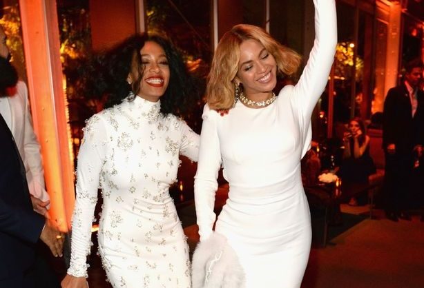 Solange and Beyonce attend the 2015 Vanity Fair Party hosted by Graydon Carter Feb. 22 at the Wallis Annenberg Center for the Performing Arts in Beverly Hills, Calif. (Associated Press)