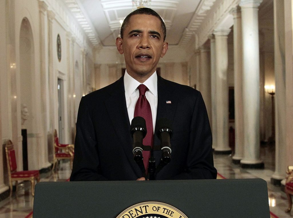 President Barack Obama reads his statement to photographers after making a televised statement on the death of Osama bin Laden May 2011 from the East Room of the White House in Washington, D.C (Pablo Martinez Monsivais, Associated Press)