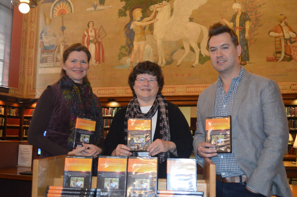 From left: Outreach director of Gasp, Kirsten Bryant; Interim Director of BPL Sandi Lee; and executive director of Gasp, Michael Hansen. (Provided photo)