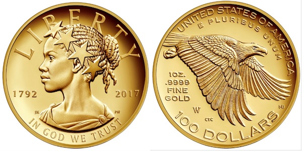 The front and back designs for the 2017 American Liberty 225th Anniversary Gold Coin. (U.S. Mint)