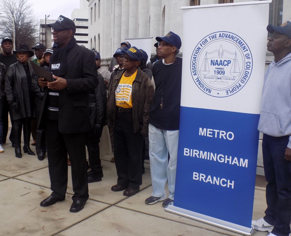 Hezekiah Jackson IV, Metro Birmingham NAACP President (center), believes civil and voting rights discussions under Alabama Sen. Jeff Sessions as U.S. Attorney General would be "regressive." (Monique Jones, The Birmingham Times)