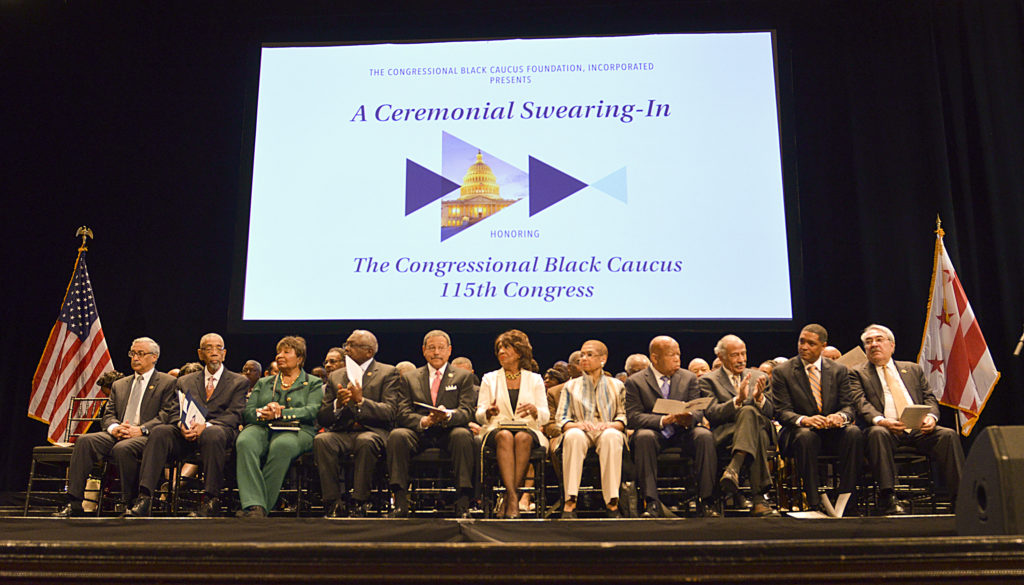 Members of the Congressional Black Caucus participate in the Ceremonial Swearing-In event for the 115th Congress at The Warner Theatre in Washington, D.C. (Freddie Allen/AMG/NNPA)