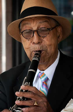 Frank Adams Sr. was an accomplished jazz musician, specializing in the clarinet and alto sax.