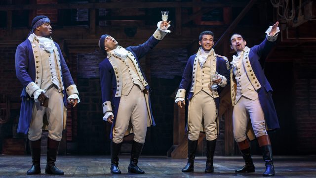 Jordan Fisher (center right) called performing in "Hamilton" a dream come true. (Joan Marcus, The Associated Press) 
