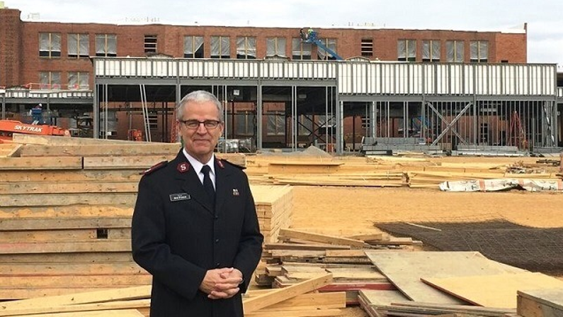 Salvation Army of Birmingham Maj. Bob Parker at the agency's new 4-acre campus under construction off Finley Avenue. (Contributed photo)