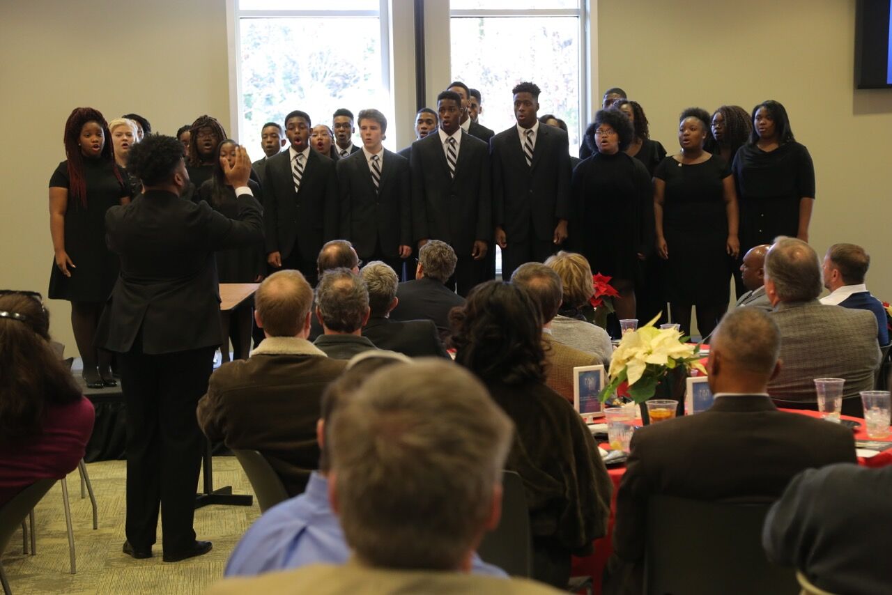 Restoration Academcy’s chorale primarily sings sacred choral music, but also has gospel, secular songs, and even jazz in its repertoire. (Geoff Sciacca/photo)