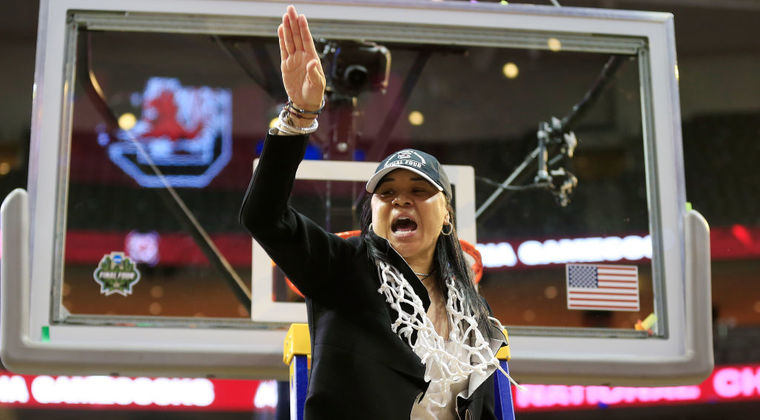 Dawn Staley was the second African-American women’s college basketball coach to cut down the championship nets. (Provided photo)