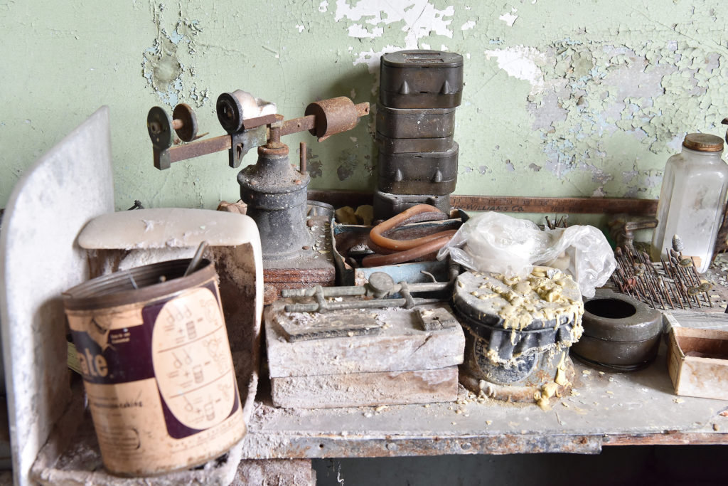 Dental instruments left behind in a office on the 4th floor of the building. Efforts to restore the Prince Hall Grand Lodge of Alabama building on 4th Avenue North in Birmingham, Alabama are underway. (Frank Couch, The Birmingham Times)