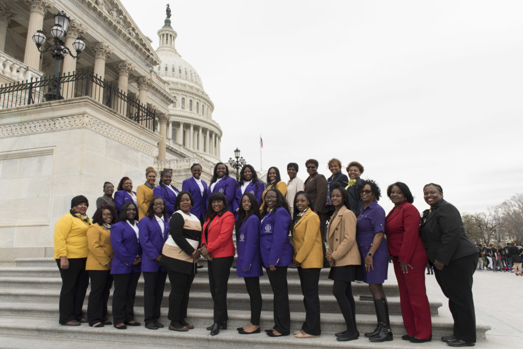 Students with City Councilwoman Sheila Tyson and State Rep. Terri Sewell. (Provided photo) 