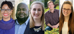 From left: Anthonia Carter, Charles Coleman, Emily Jennings, Brendan Rice and Brenna Nye (UAB photo)