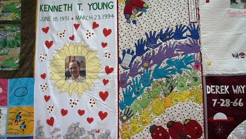 Eight panels of the AIDS Memorial Quilt, representing 64 people lost to AIDS, are on display this week at Birmingham's Woodlawn United Methodist Church. (Marti Webb Slay/Alabama NewsCenter)