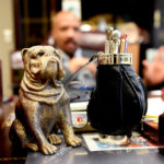 Bulldog statuette on Dr. Chance Glenn’s desk