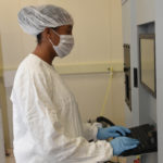 Freshman Morgen Glenn is in the clean room in Alabama A&M’s School of Engineering.-2