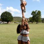 Alabama A&M cheerleaders pose in Huntsville, Ala. (Photo by Mark Almond)
