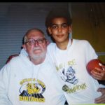 With granddad Wayne ‘Deda’ Dcorak after winning 10-yr-old Super Bowl in 2009, his 1st as a QB