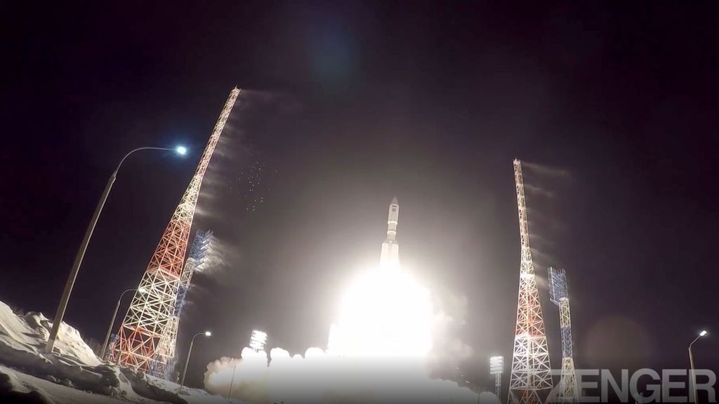The latest launch of the Angara-A5 rocket from the Plesetsk cosmodrome in Russia. (Russian Ministry of Defense/Zenger)