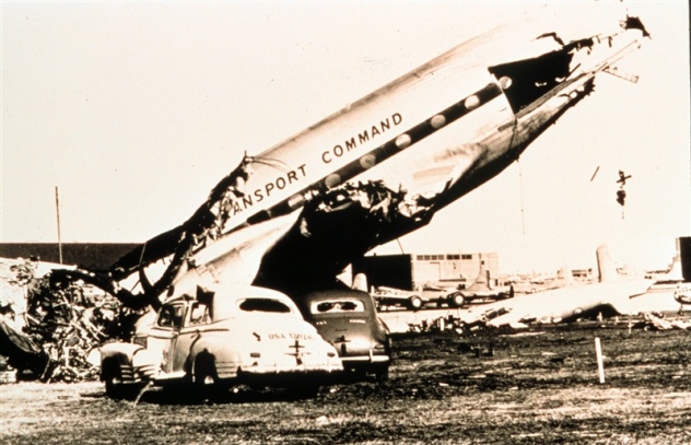 Tornado Damage 3/25/48 at Tinker AFB