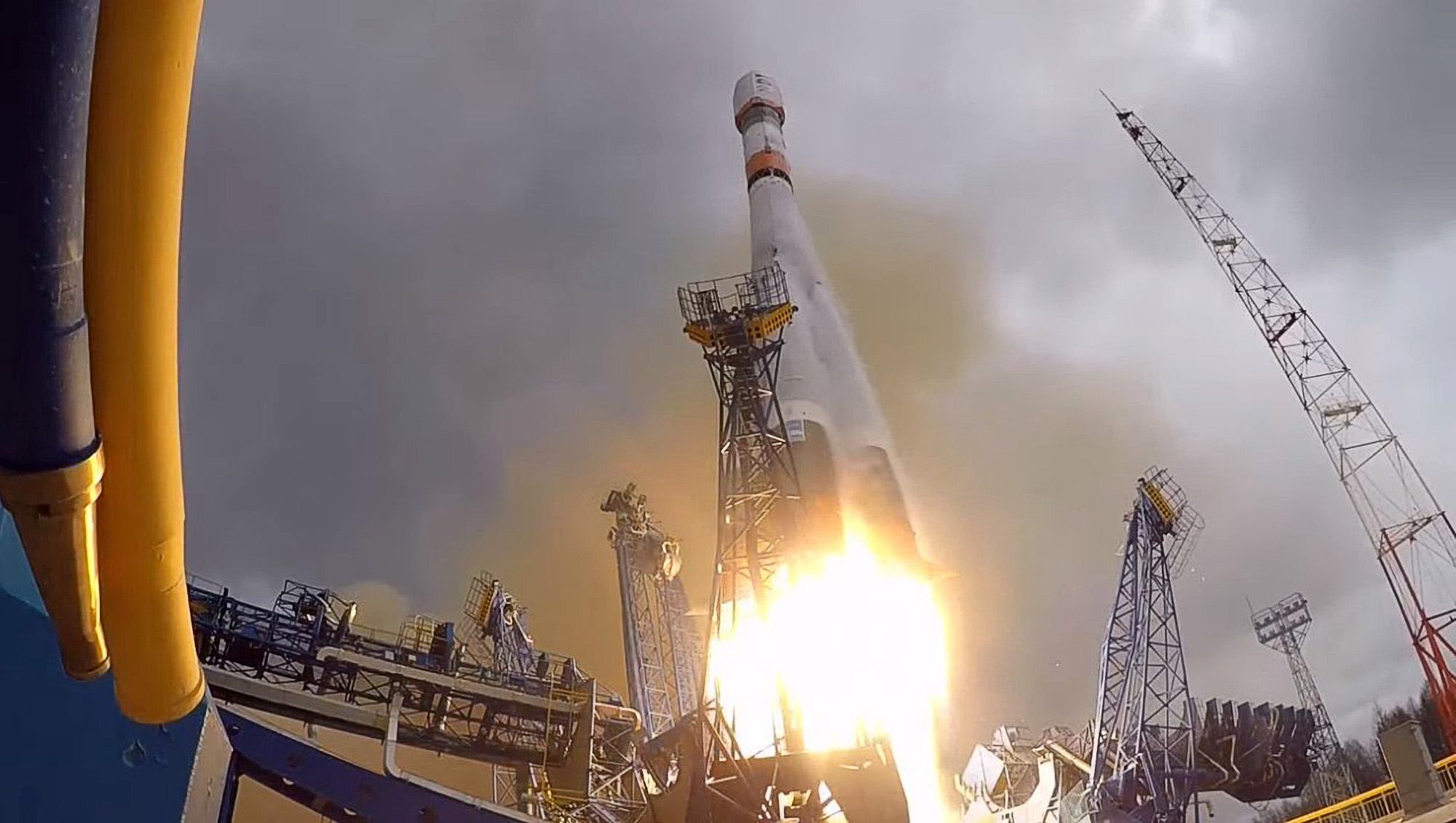 Soyuz-2.1 rocket with military satellite launched from Plesetsk cosmodrome, Russia. (Ministry of Defense of Russia/Zenger).