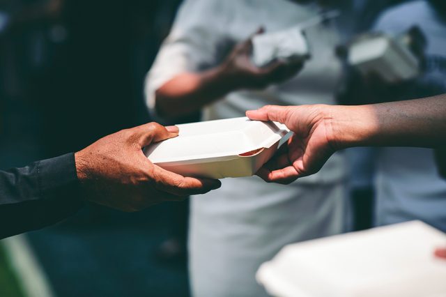 Free food for poor and homeless : Food concept of hope