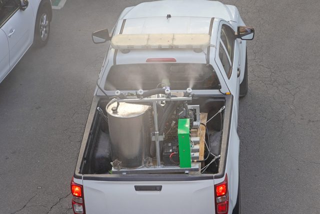Aerial Spraying Mosquitoes Truck
